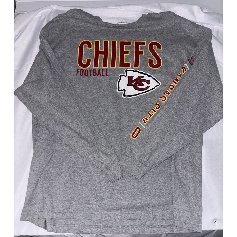Fanatics Kansas City Chiefs NFL Crewneck Long Sleeve Gray Graphic Men's Size 3XL